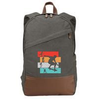 Skater Skateboarder Retro Skateboard Boy Cotton Canvas Backpack