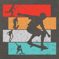 Skater Skateboarder Retro Skateboard Boy Cotton Canvas Backpack