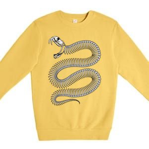 Snake Skeleton Reptile Python Cobra Herpetologist Premium Crewneck Sweatshirt