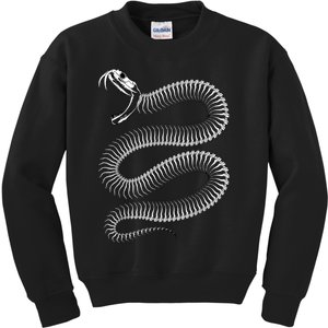 Snake Skeleton Reptile Python Cobra Herpetologist Kids Sweatshirt