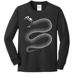 Snake Skeleton Reptile Python Cobra Herpetologist Kids Long Sleeve Shirt