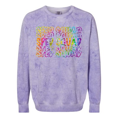 Sped Squad Rainbow Colorful Colorblast Crewneck Sweatshirt