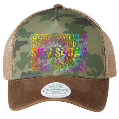 Sped Squad Rainbow Colorful Legacy Tie Dye Trucker Hat