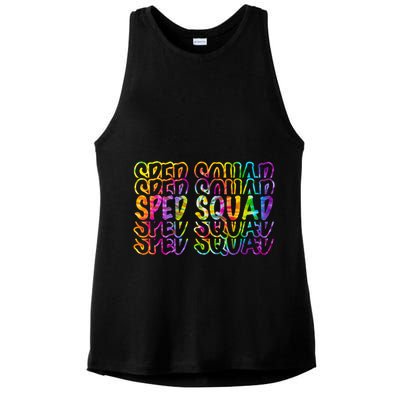 Sped Squad Rainbow Colorful Ladies PosiCharge Tri-Blend Wicking Tank