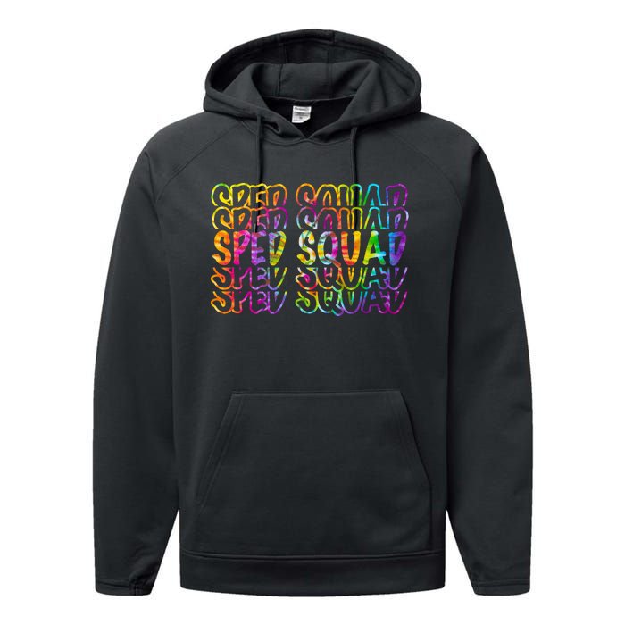 Sped Squad Rainbow Colorful Performance Fleece Hoodie