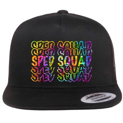Sped Squad Rainbow Colorful Flatbill Hat