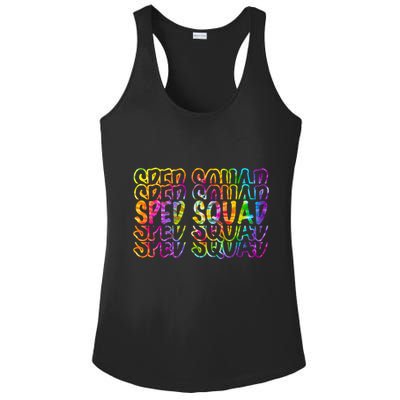 Sped Squad Rainbow Colorful Ladies PosiCharge Competitor Racerback Tank