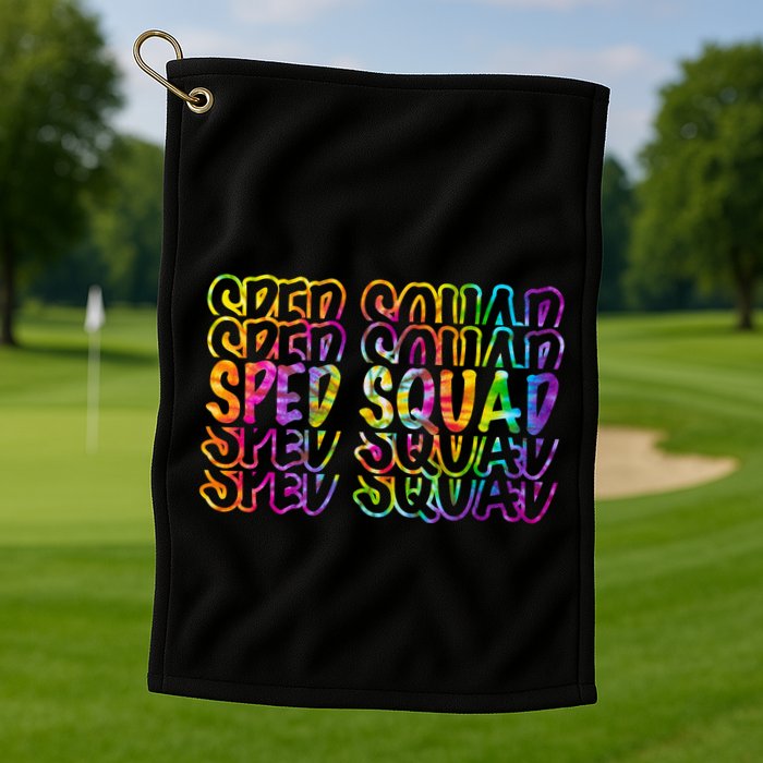 Sped Squad Rainbow Colorful Golf Towel