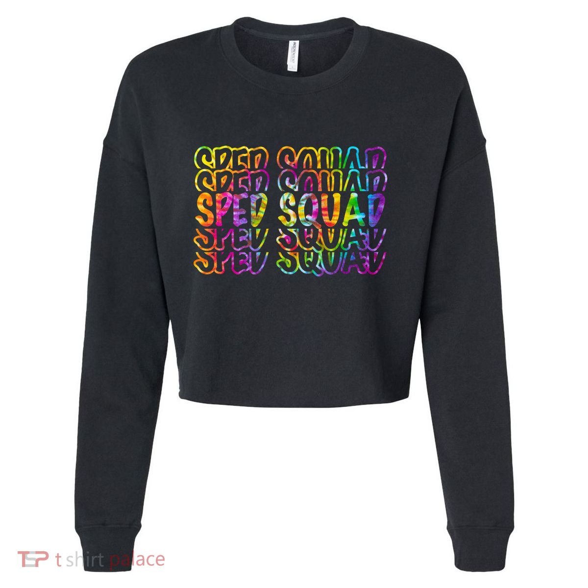 Sped Squad Rainbow Colorful Cropped Pullover Crew