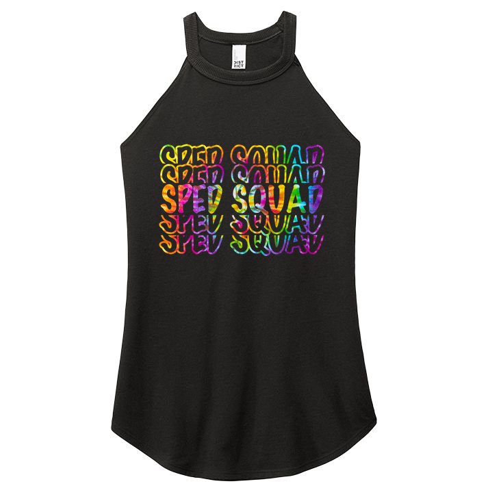 Sped Squad Rainbow Colorful Women's Perfect Tri Rocker Tank