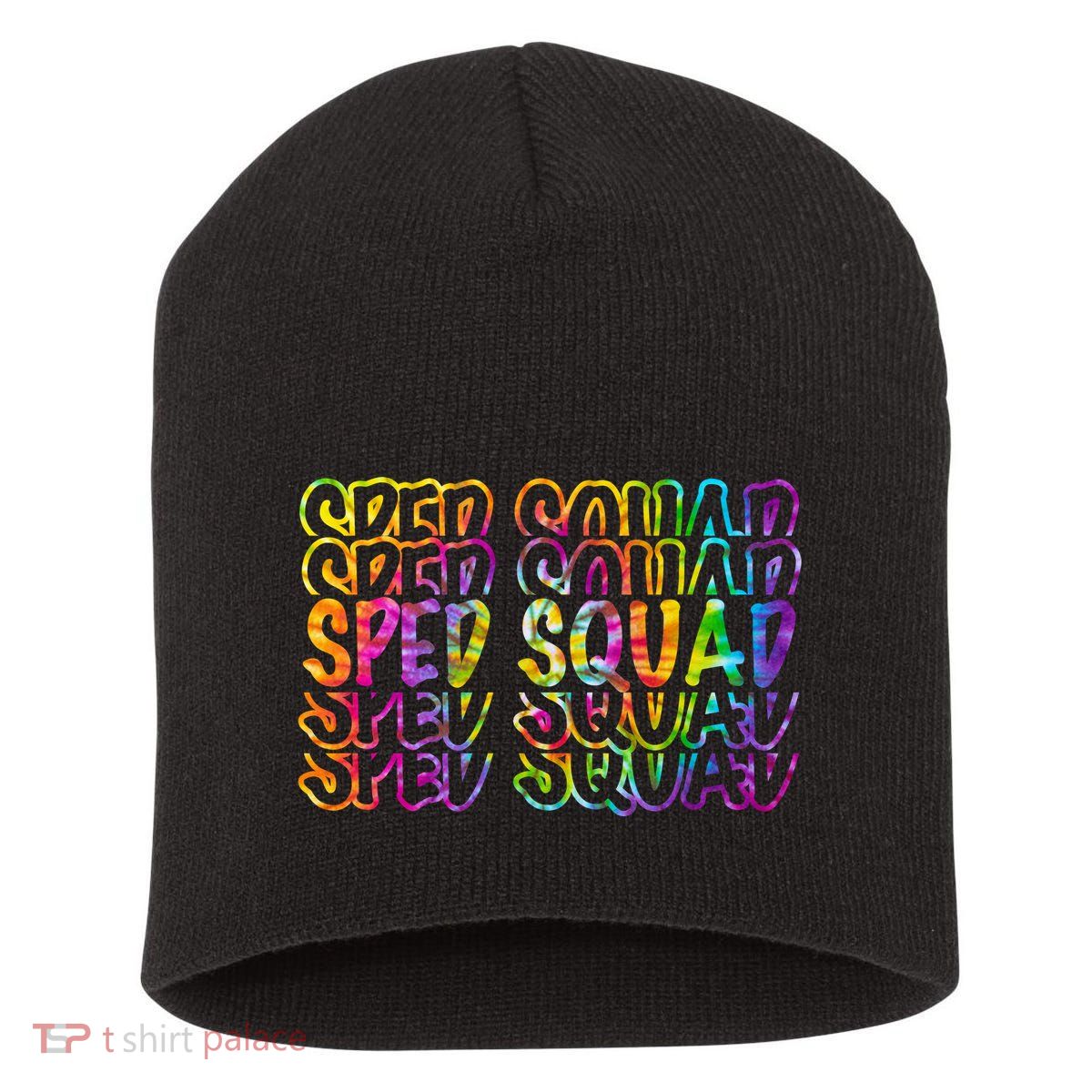 Sped Squad Rainbow Colorful Short Acrylic Beanie