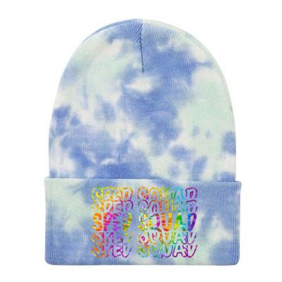 Sped Squad Rainbow Colorful Tie Dye 12in Knit Beanie