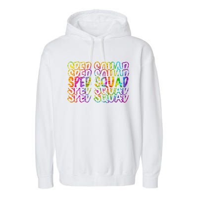 Sped Squad Rainbow Colorful Garment-Dyed Fleece Hoodie