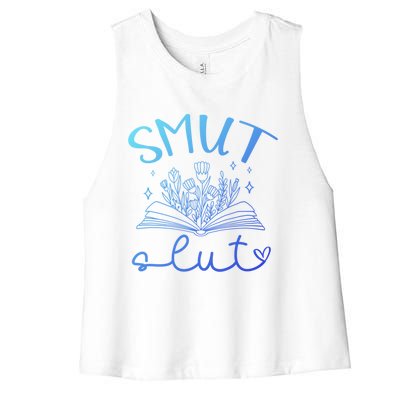 Smut Slutt Reading Smut Book Lover Bookworm Bookish Reader Gift Women's Racerback Cropped Tank