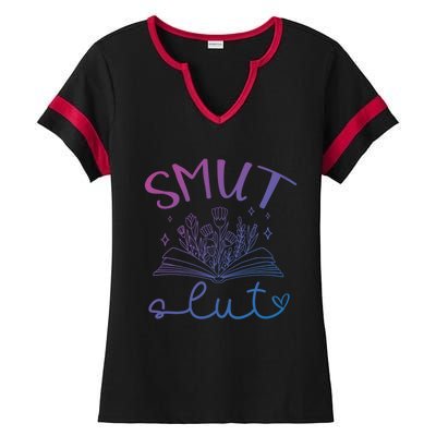 Smut Slutt Reading Smut Book Lover Bookworm Bookish Reader Gift Ladies Halftime Notch Neck Tee