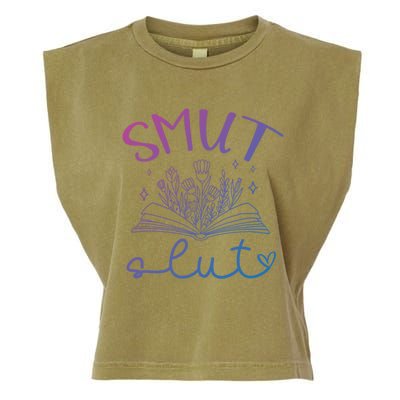 Smut Slutt Reading Smut Book Lover Bookworm Bookish Reader Gift Garment-Dyed Women's Muscle Tee