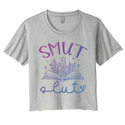 Smut Slutt Reading Smut Book Lover Bookworm Bookish Reader Gift Women's Crop Top Tee