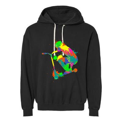 Stunt Scooter Rider Garment-Dyed Fleece Hoodie