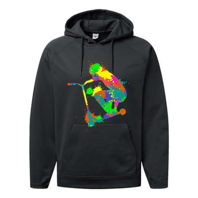 Stunt Scooter Rider Performance Fleece Hoodie