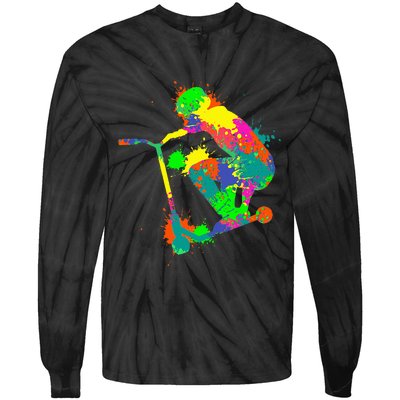 Stunt Scooter Rider Tie-Dye Long Sleeve Shirt