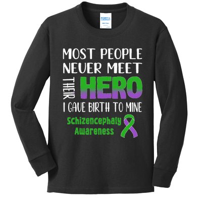 Supporting Schizencephaly Raise Awareness Kids Long Sleeve Shirt