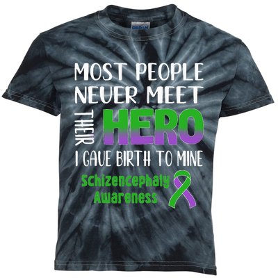 Supporting Schizencephaly Raise Awareness Kids Tie-Dye T-Shirt