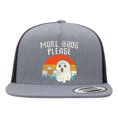 Spooky Spirits Retro Halloween Ghost Beer for a Hauntingly Good Time Flat Bill Trucker Hat