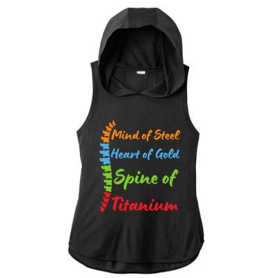 Spinal Surgery Recovery Scoliosis Awareness Month Meaningful Gift Ladies PosiCharge Tri-Blend Wicking Draft Hoodie Tank