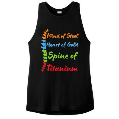 Spinal Surgery Recovery Scoliosis Awareness Month Meaningful Gift Ladies PosiCharge Tri-Blend Wicking Tank