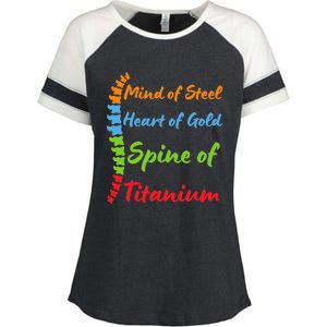 Spinal Surgery Recovery Scoliosis Awareness Month Meaningful Gift Enza Ladies Jersey Colorblock Tee