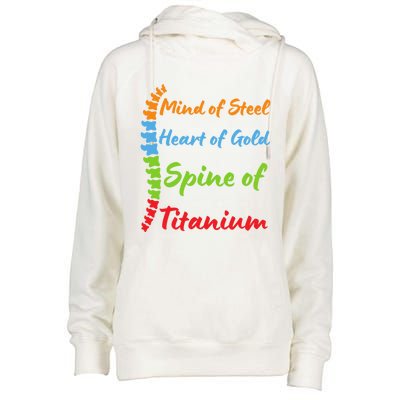 Spinal Surgery Recovery Scoliosis Awareness Month Meaningful Gift Womens Funnel Neck Pullover Hood