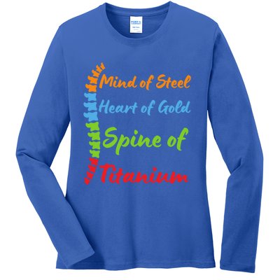 Spinal Surgery Recovery Scoliosis Awareness Month Meaningful Gift Ladies Long Sleeve Shirt