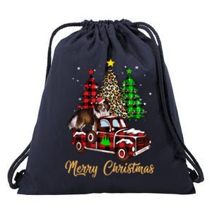 Shetland Sheepdog Riding Xmas Truck Merry Christmas Dog Meaningful Gift Drawstring Bag