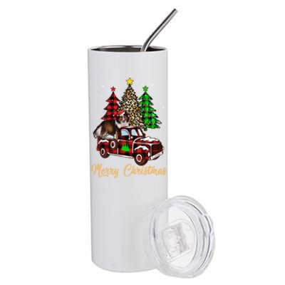 Shetland Sheepdog Riding Xmas Truck Merry Christmas Dog Meaningful Gift Stainless Steel Tumbler