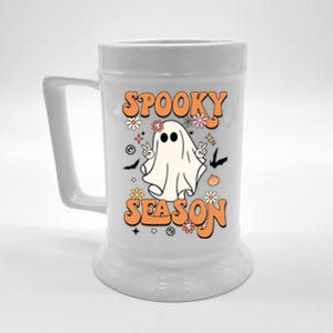 Spooky Season Retro Halloween Party Funny Cute Ghost Pumpkin Great Gift Beer Stein