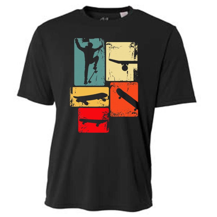 Skater Skateboarder Retro Skateboard Gift Cooling Performance Crew T-Shirt