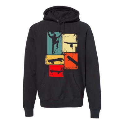 Skater Skateboarder Retro Skateboard Gift Premium Hoodie