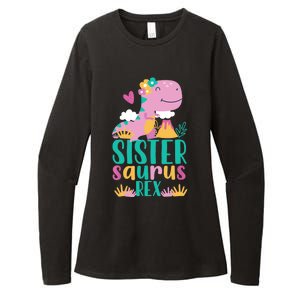 Sister Saurus Rex Dinosaur Dino Design for Womens CVC Long Sleeve Shirt