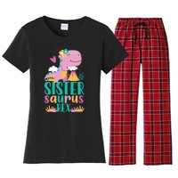 Sister Saurus Rex Dinosaur Dino Design for Women's Flannel Pajama Set