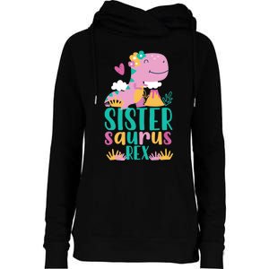 Sister Saurus Rex Dinosaur Dino Design for Womens Funnel Neck Pullover Hood