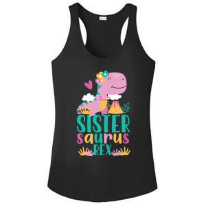 Sister Saurus Rex Dinosaur Dino Design for Ladies PosiCharge Competitor Racerback Tank