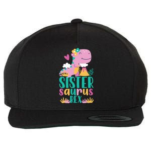 Sister Saurus Rex Dinosaur Dino Design for Wool Snapback Cap