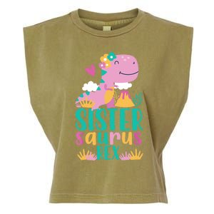 Sister Saurus Rex Dinosaur Dino Design for Garment-Dyed Women's Muscle Tee