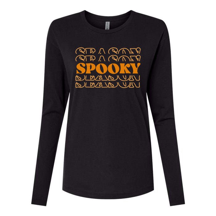 Spooky Season Retro Halloween Womens Cotton Relaxed Long Sleeve T-Shirt