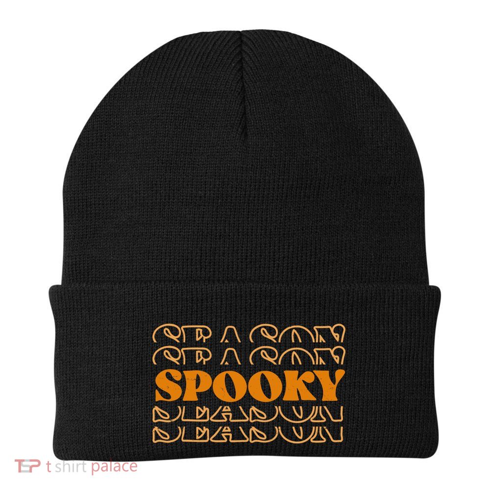 Spooky Season Retro Halloween Knit Cap Winter Beanie