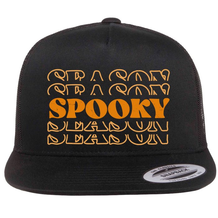 Spooky Season Retro Halloween Flat Bill Trucker Hat