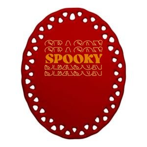 Spooky Season Retro Halloween Ceramic Oval Ornament