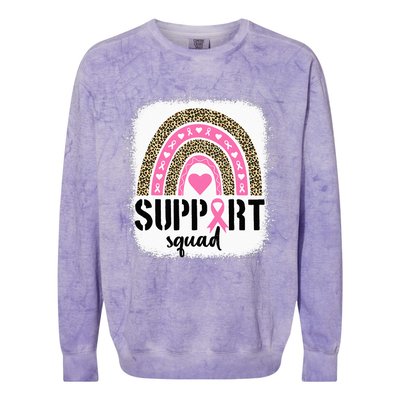 Support Squad Rainbow Pink Warrior Breast Cancer Awareness Colorblast Crewneck Sweatshirt