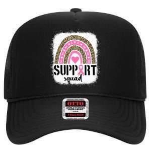 Support Squad Rainbow Pink Warrior Breast Cancer Awareness High Crown Mesh Back Trucker Hat