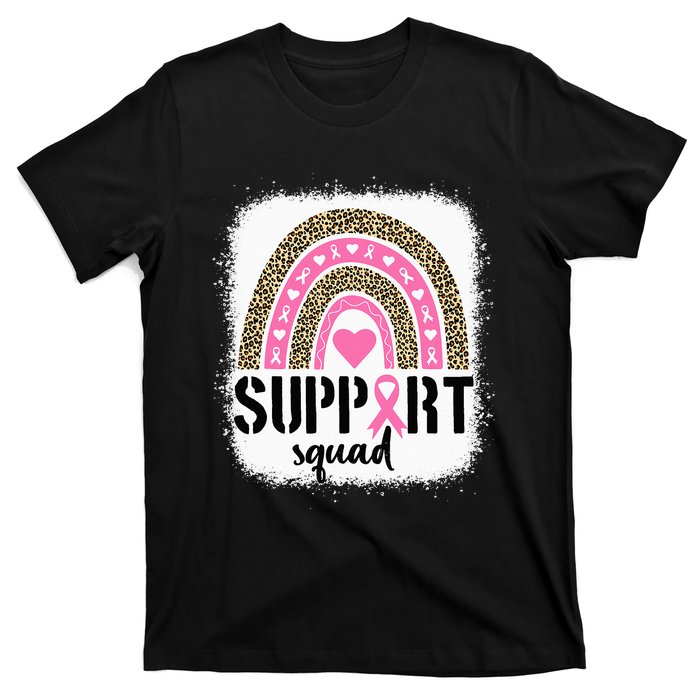 Support Squad Rainbow Pink Warrior Breast Cancer Awareness T-Shirt